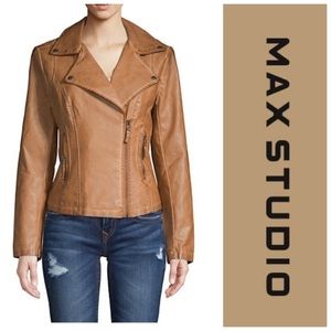 Max Studio Faux Leather Moto Jacket